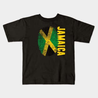 Jamaica Flag Fingerprint My Story DNA Jamaican Kids T-Shirt